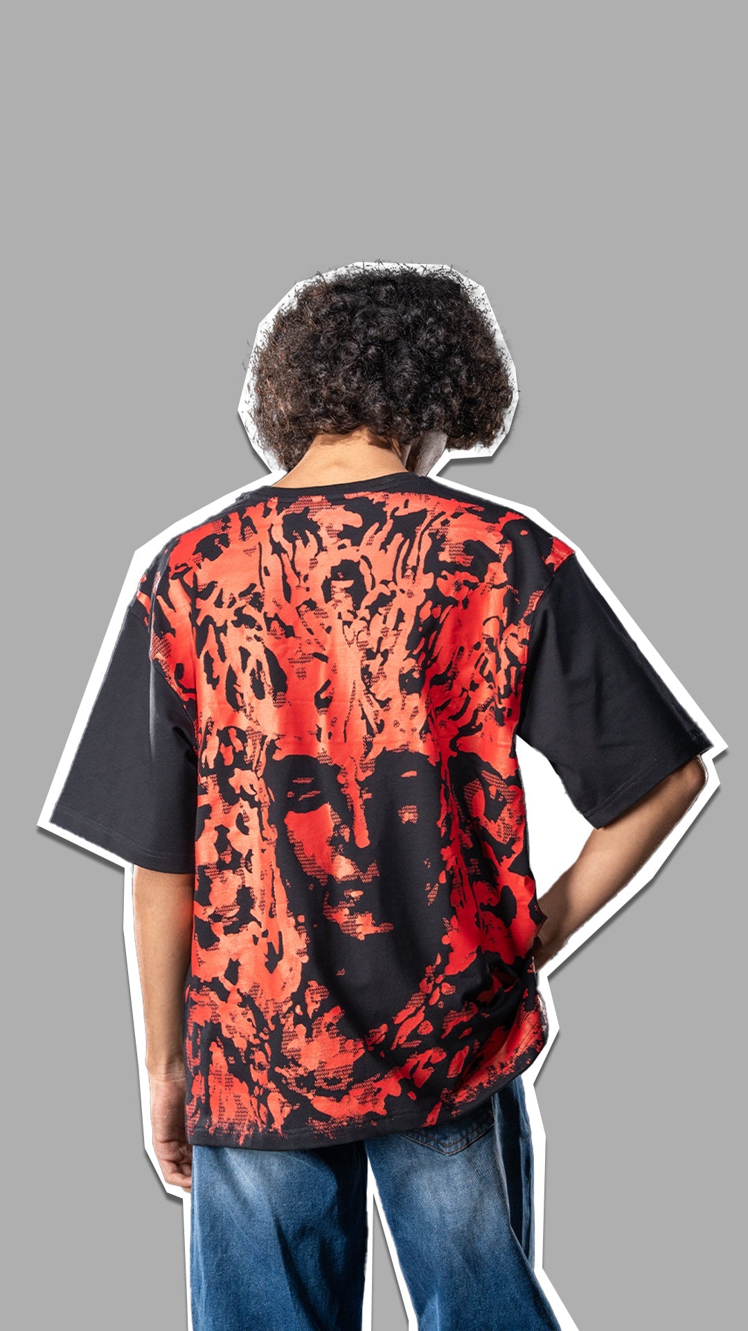 God Complex Black And Red Color Oversized T-shirt